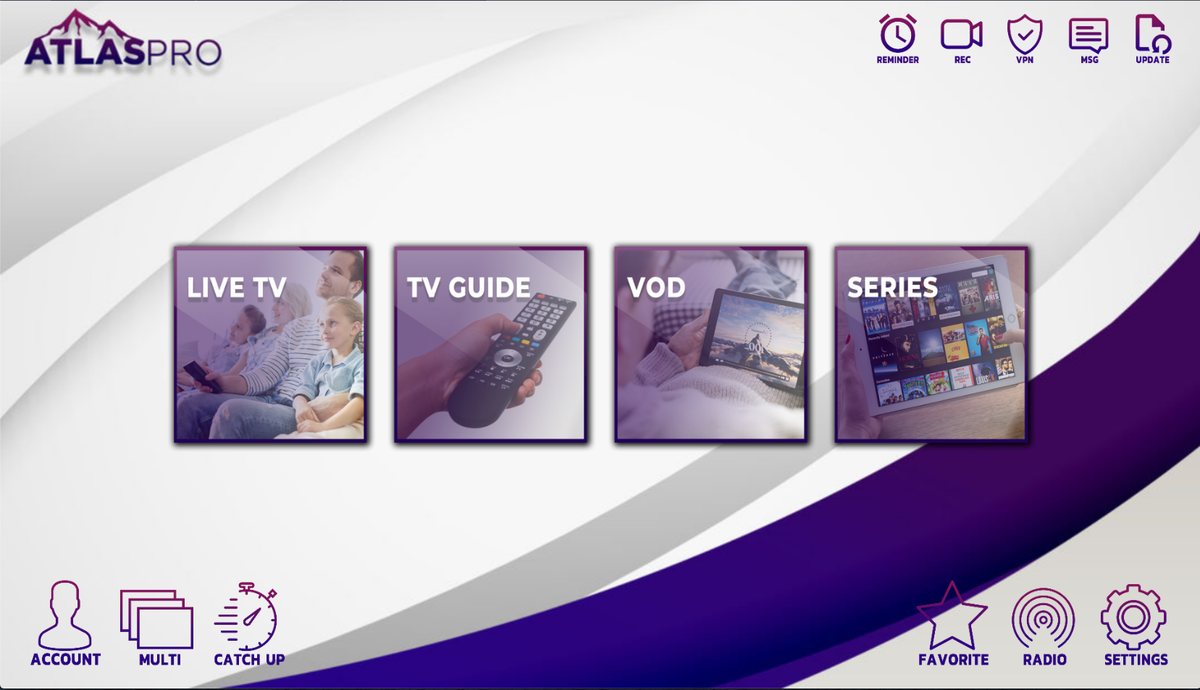 Atlas Pro ONTV en thème clair : formule 2 connexions pour deux écrans
